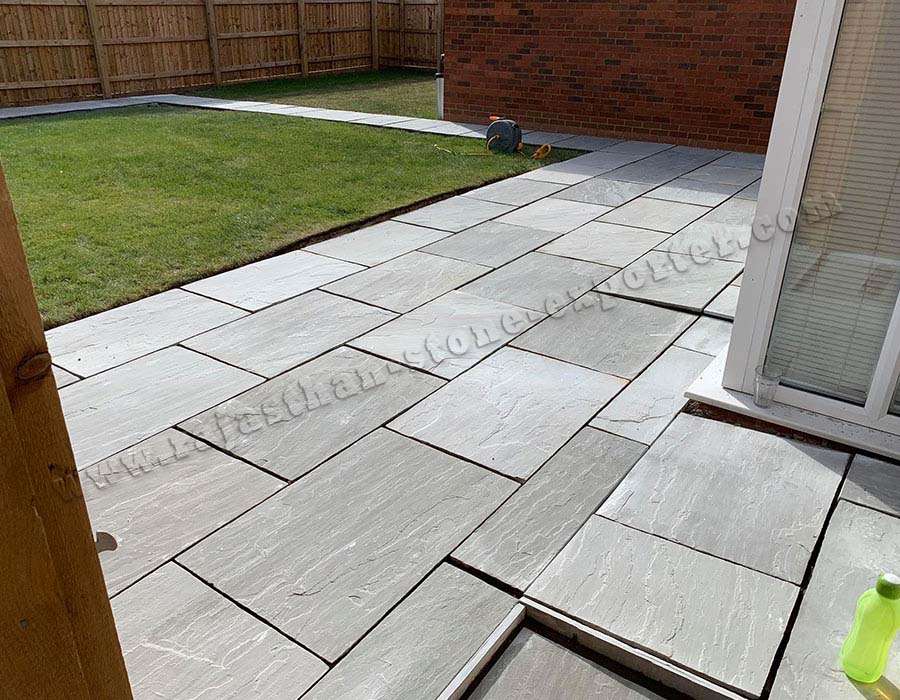 Sandstone Paving Kandla Grey Patio Pack