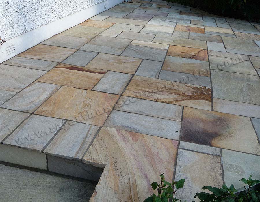 Sandstone Tinted Mint Paving Stones