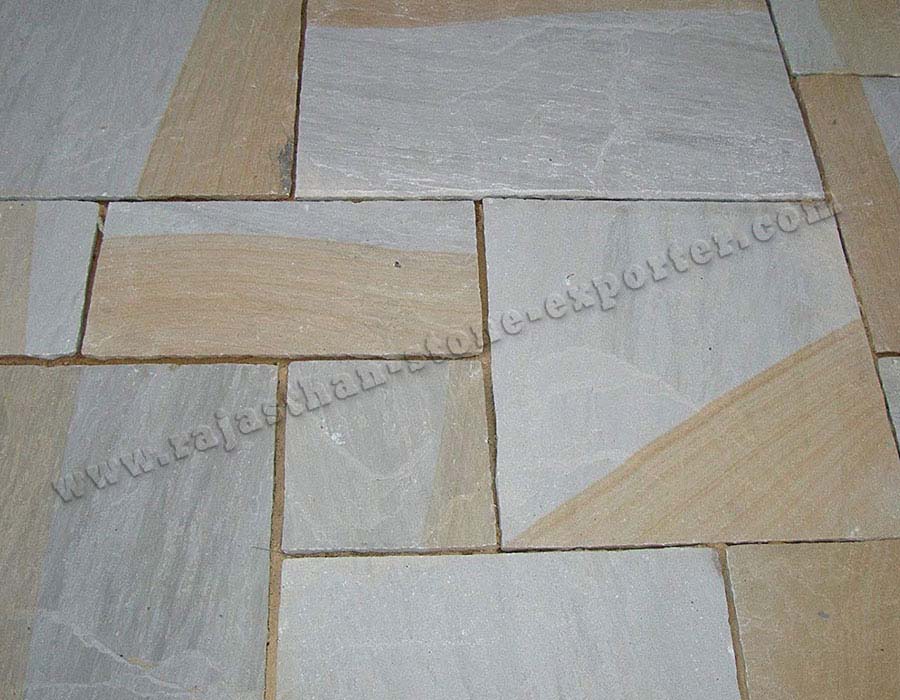 Indian Sandstone Paving Two Tone